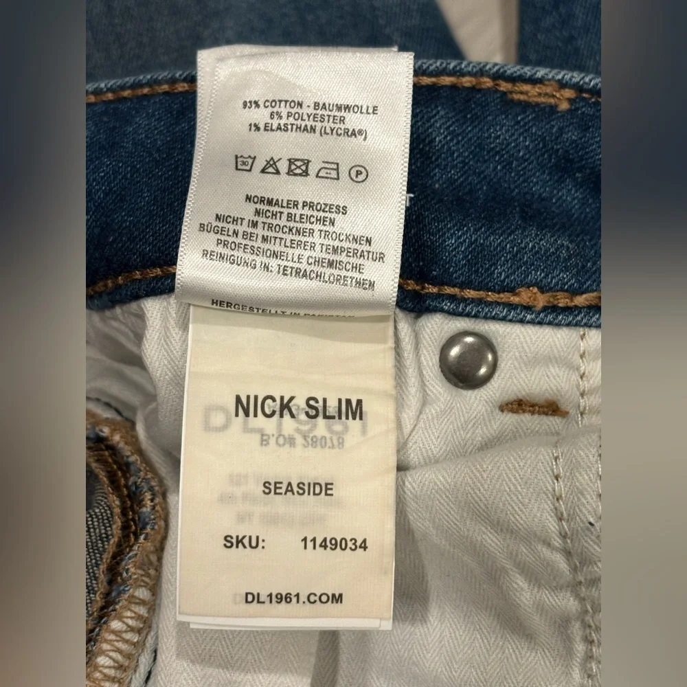 DL1961 Men's Deep Indigo Straight Jeans Size 36/34